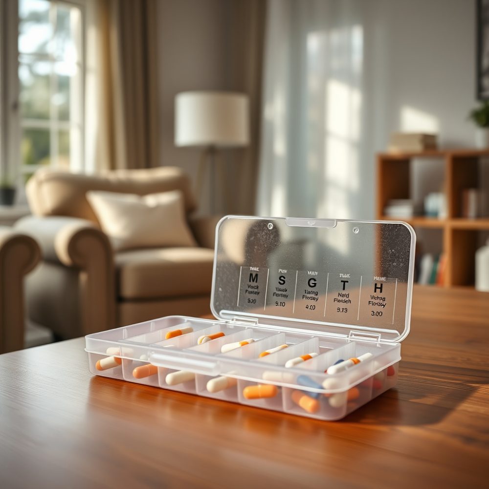 Imagem sobre caixinha de medicamentos para idosos